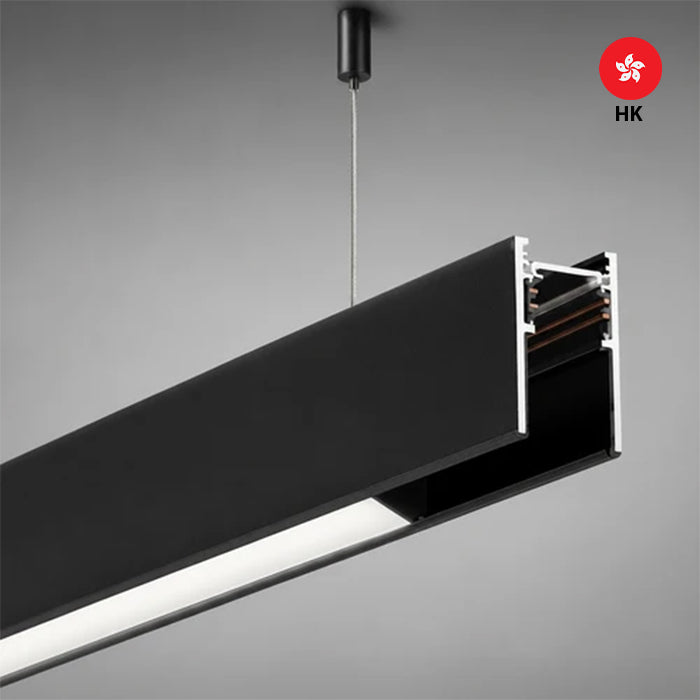 Hanging Mounted Magnetic Track Profile – Matt Black | ISH Kuwait