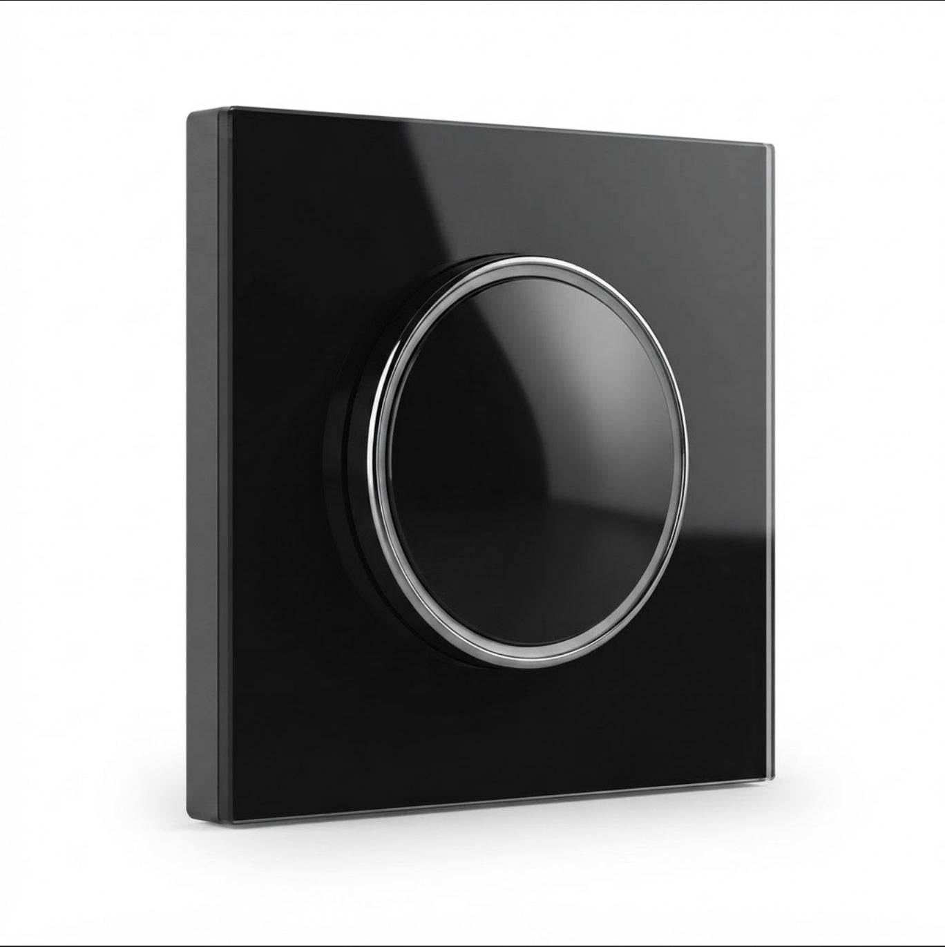 Modern Round 1 Gang Switch - Black Glass | ISH Kuwait