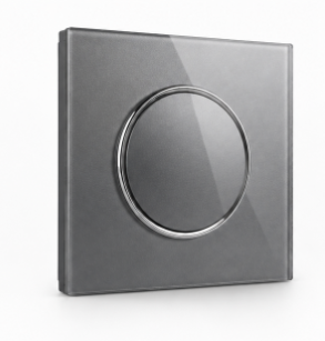 Modern Round 1 Gang Switch - Grey Glass | ISH Kuwait