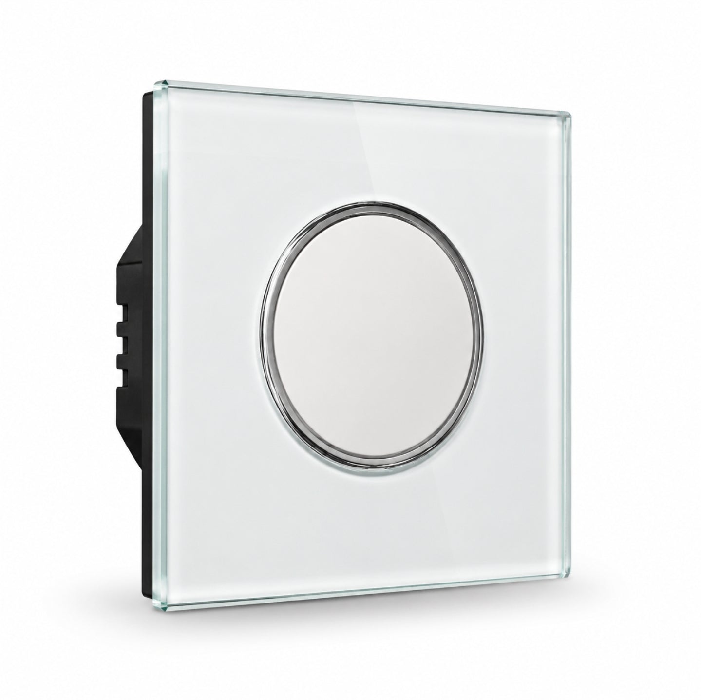 Modern Round 1 Gang Switch - White Glass | ISH Kuwait