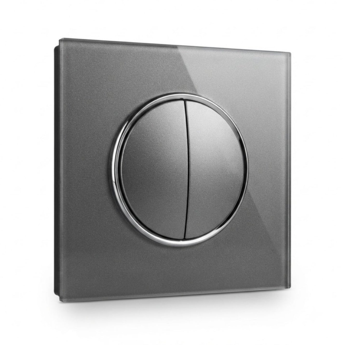Modern Round 2 Gang Switch - Grey Glass | ISH Kuwait