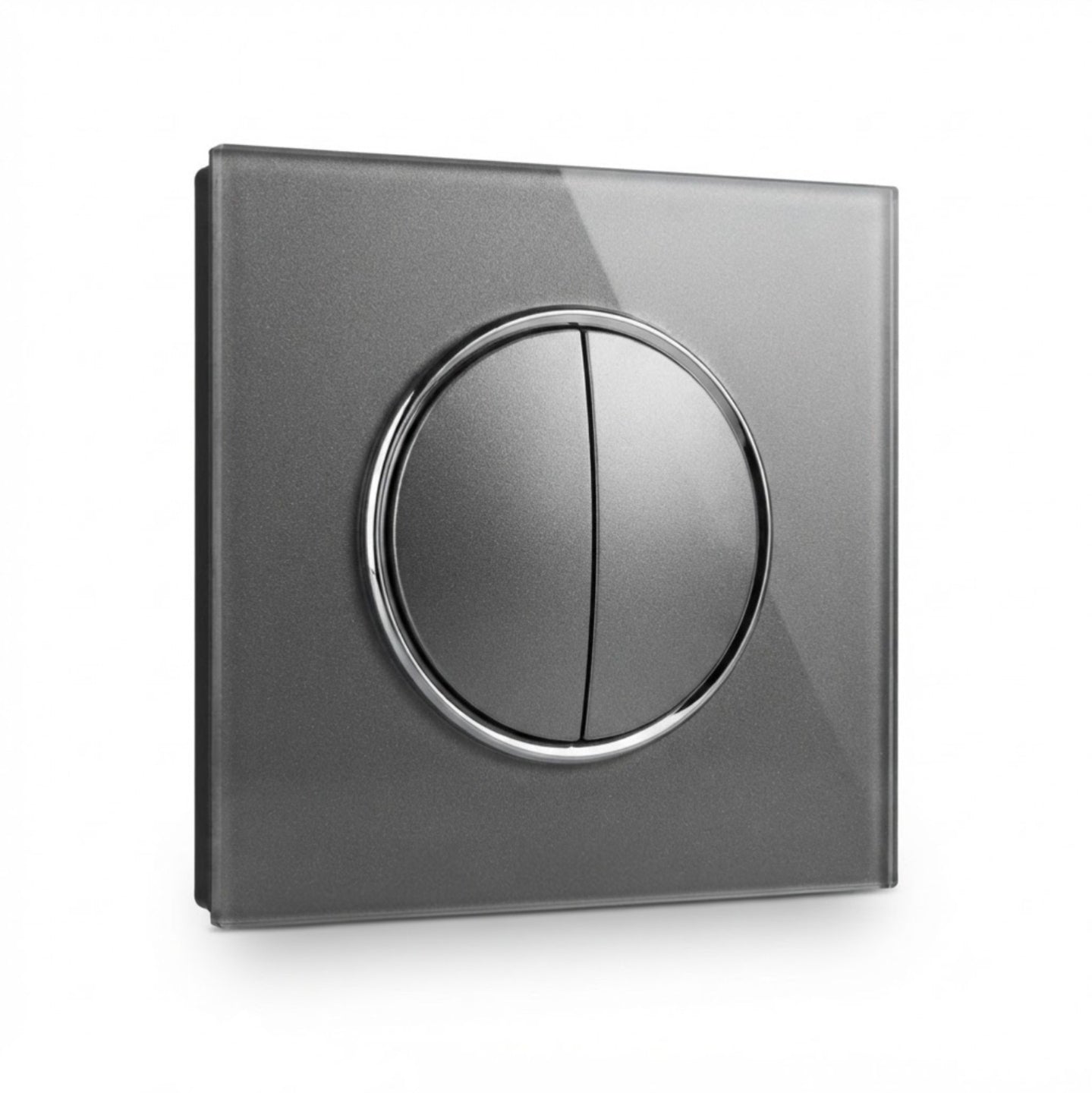 Modern Round 2 Gang Switch - Grey Glass | ISH Kuwait