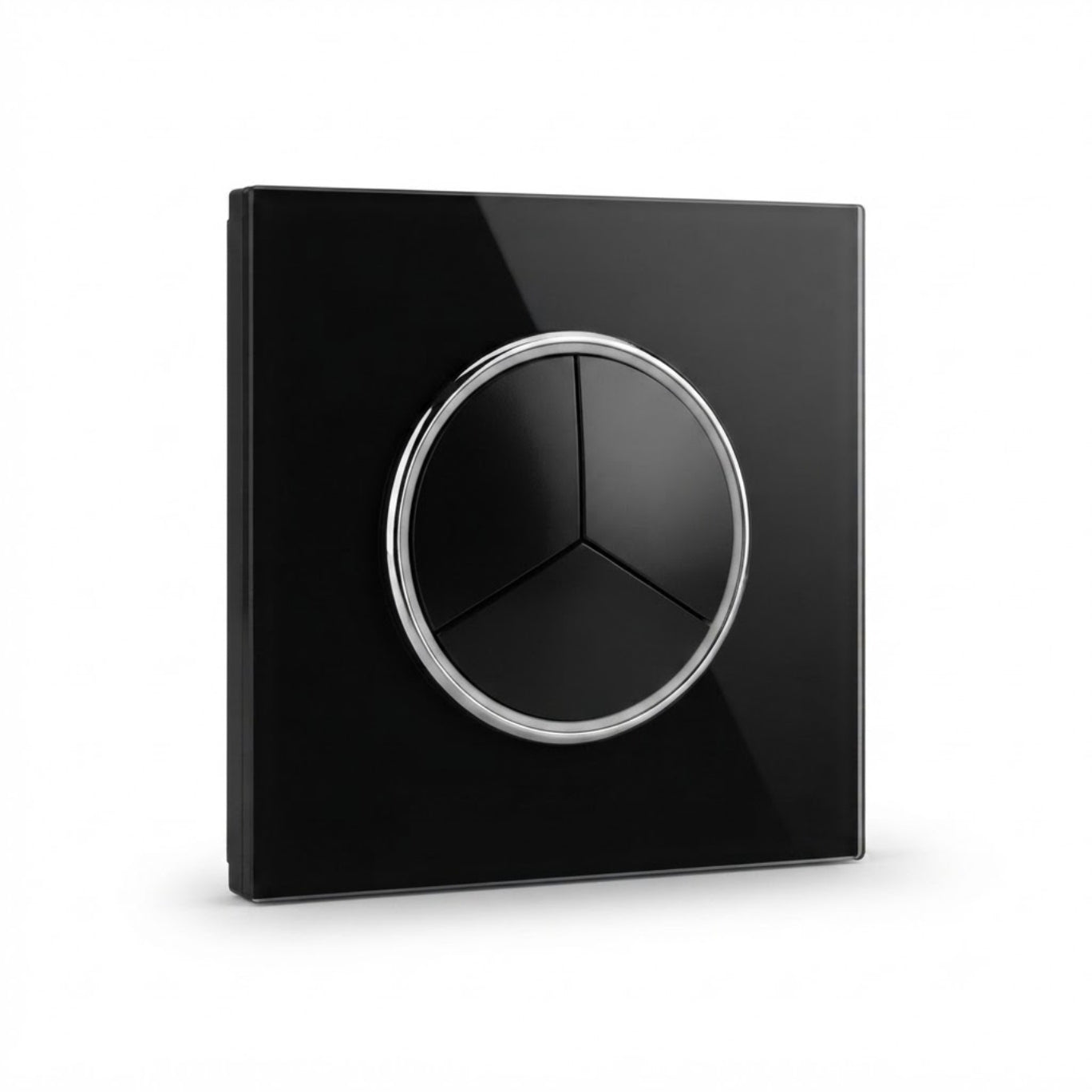Modern Round 3 Gang Switch - Black Glass | ISH Kuwait