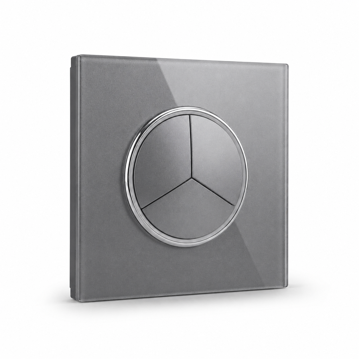 Modern Round 3 Gang Switch - Grey Glass | ISH Kuwait
