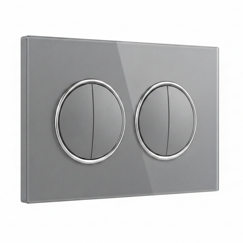 Modern Round 4 Gang Switch - Grey Glass | ISH Kuwait