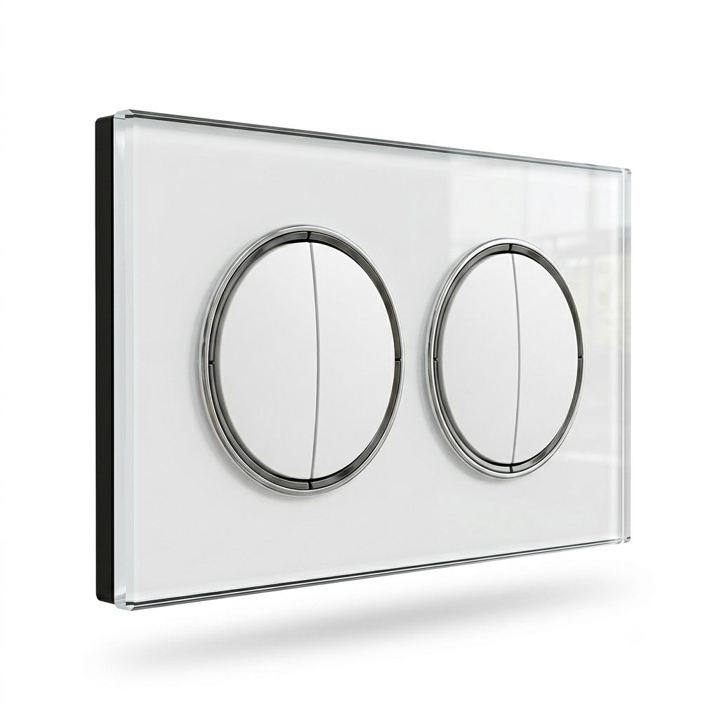 Modern Round 4 Gang Switch - White Glass | ISH Kuwait