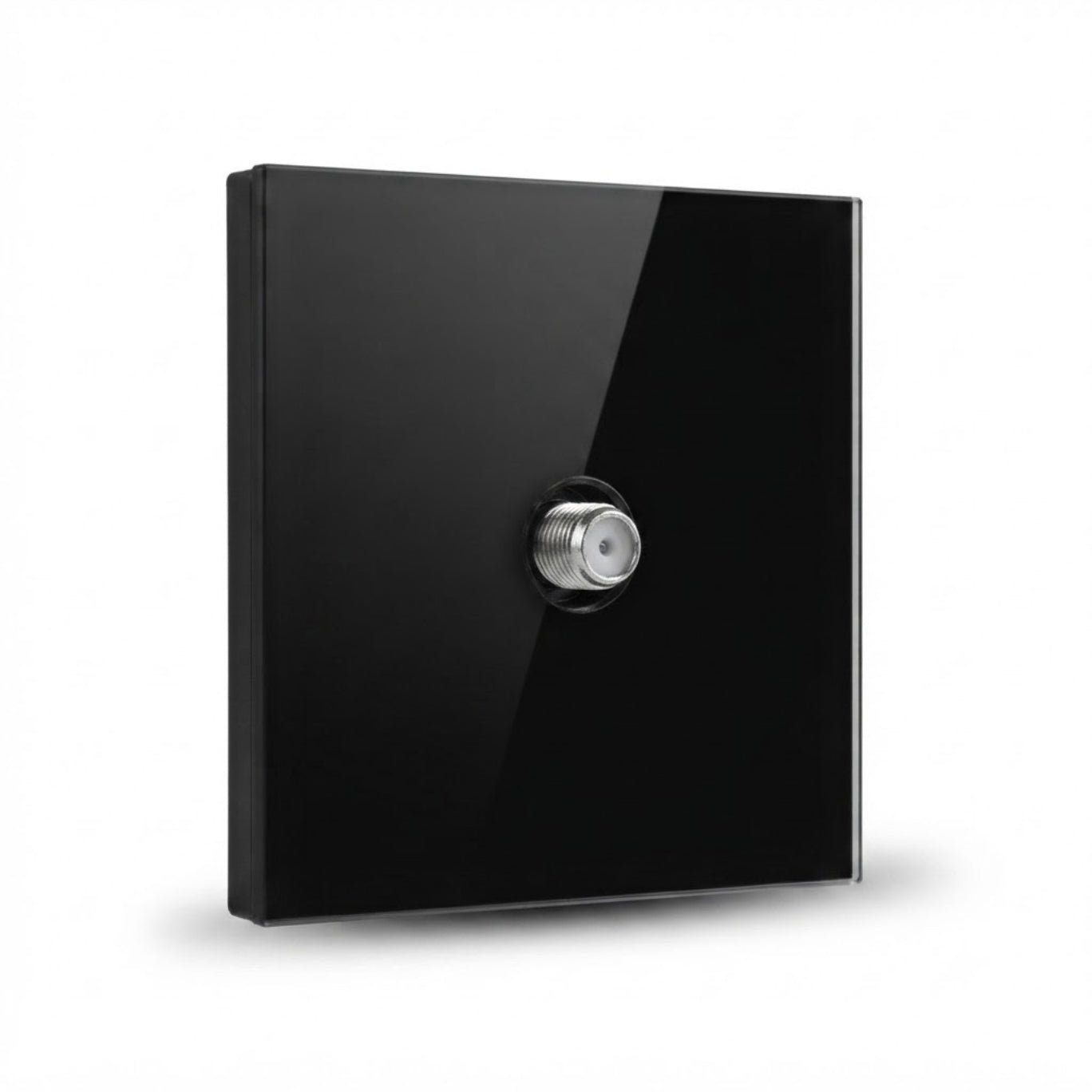 Modern Round TV Outlet - Black Glass | ISH Kuwait
