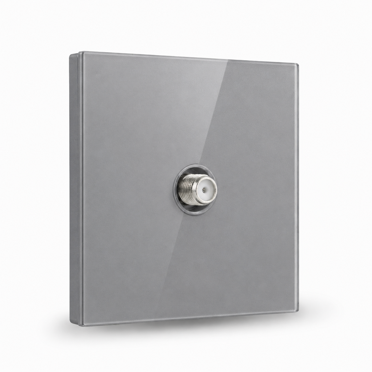 Modern Round TV Outlet - Grey Glass | ISH Kuwait