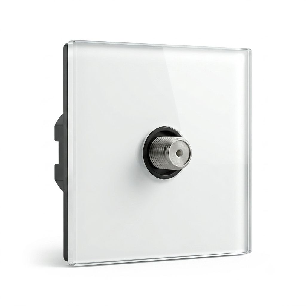 Modern Round TV Outlet - White Glass | ISH Kuwait