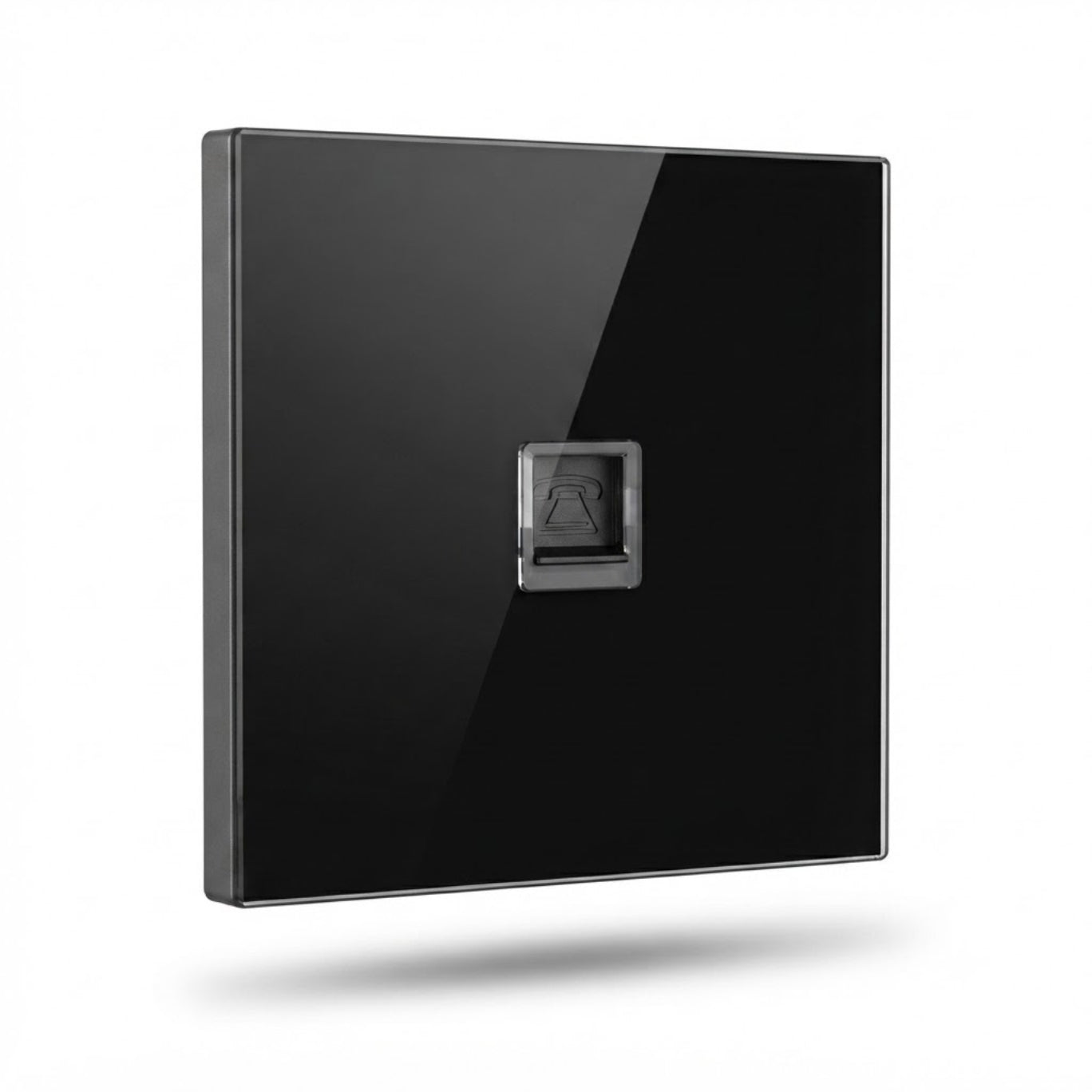 Modern Round Telephone Outlet - Black Glass | ISH Kuwait