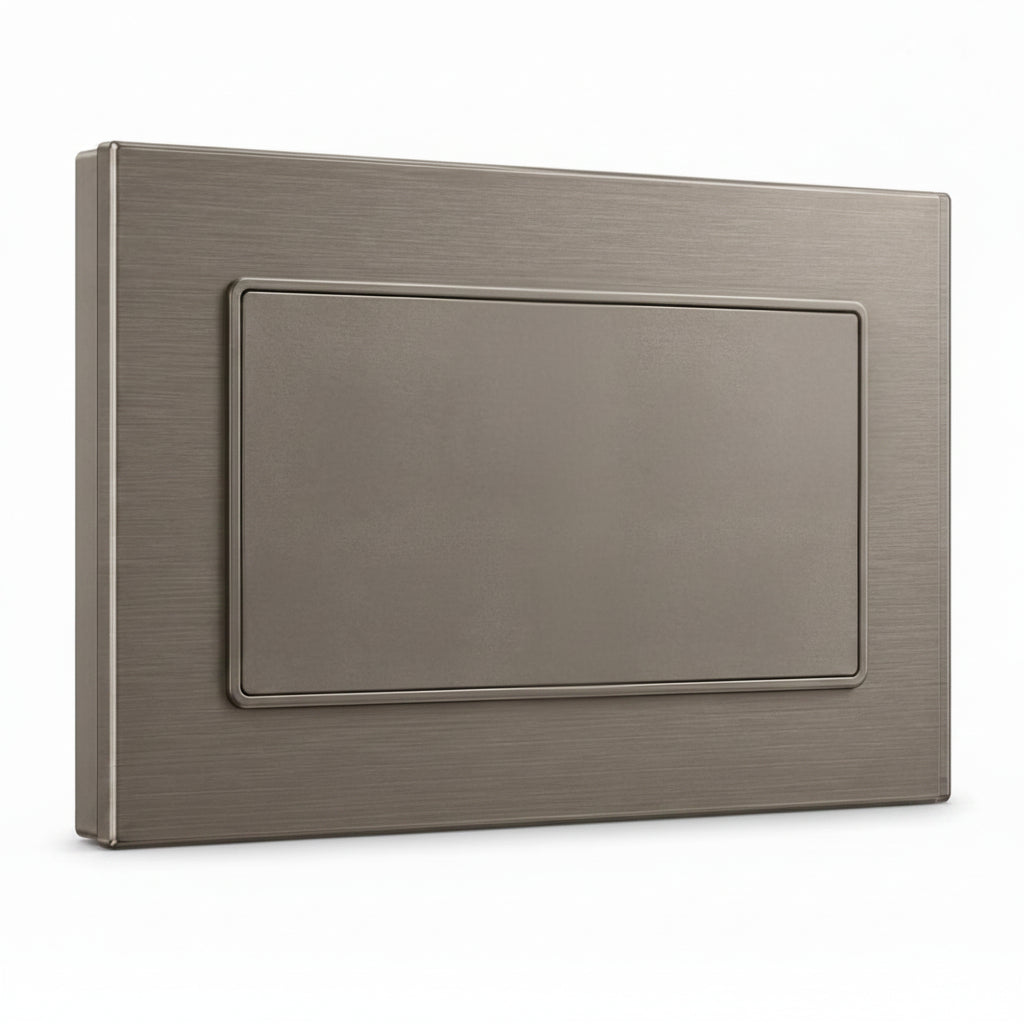 Premium 3×6 Double Blank Plate – Titanium Aluminium | ISH Kuwait