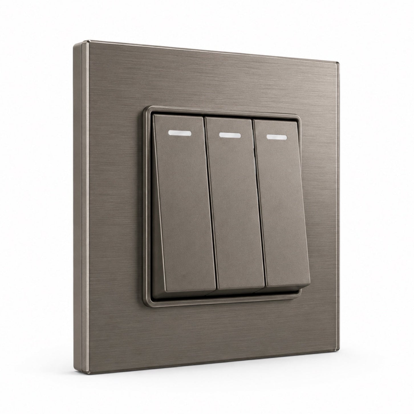Premium 3 Gang Switch - Titanium Aluminium | ISH Kuwait
