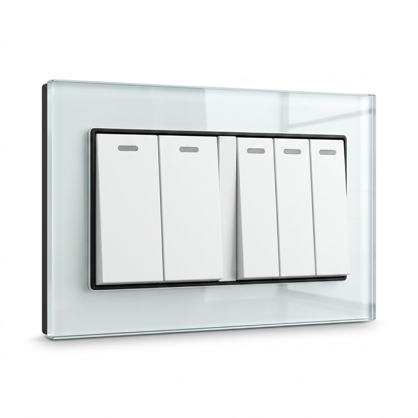 Premium 5 Gang Switch - White Glass | ISH Kuwait