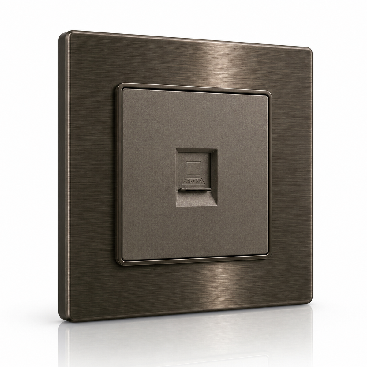 Premium CAT6 Data Outlet - Stainless Steel | ISH Kuwait