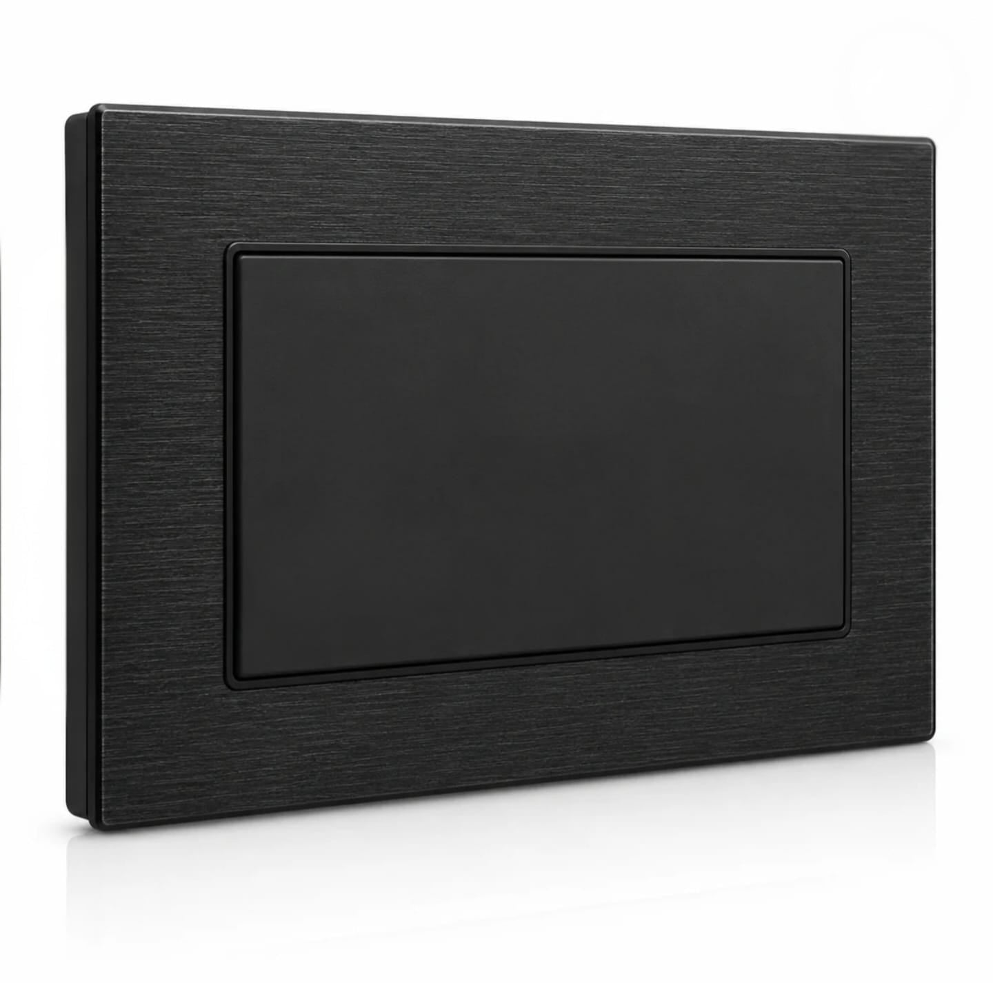 Premium Double Blank Plate [3*6] - Black Aluminium | ISH Kuwait