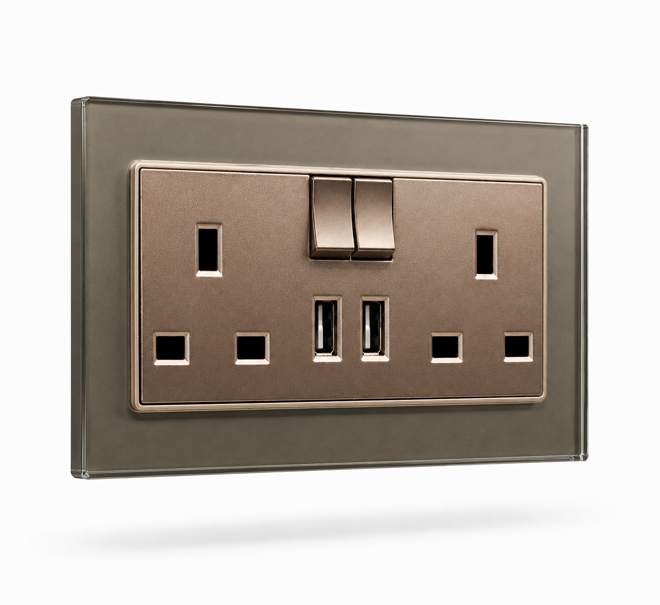 Premium Double Socket with USB - Champagne Glass | ISH Kuwait