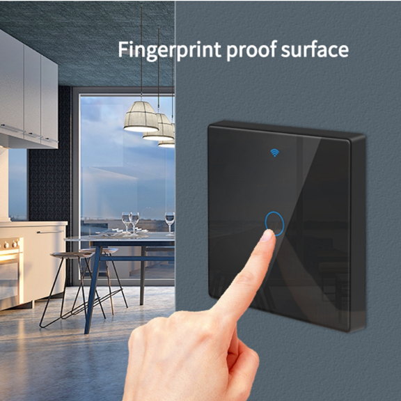 SMART GLASS WIFI TOUCH SWITCH - 1  GANG  | ISH Kuwait