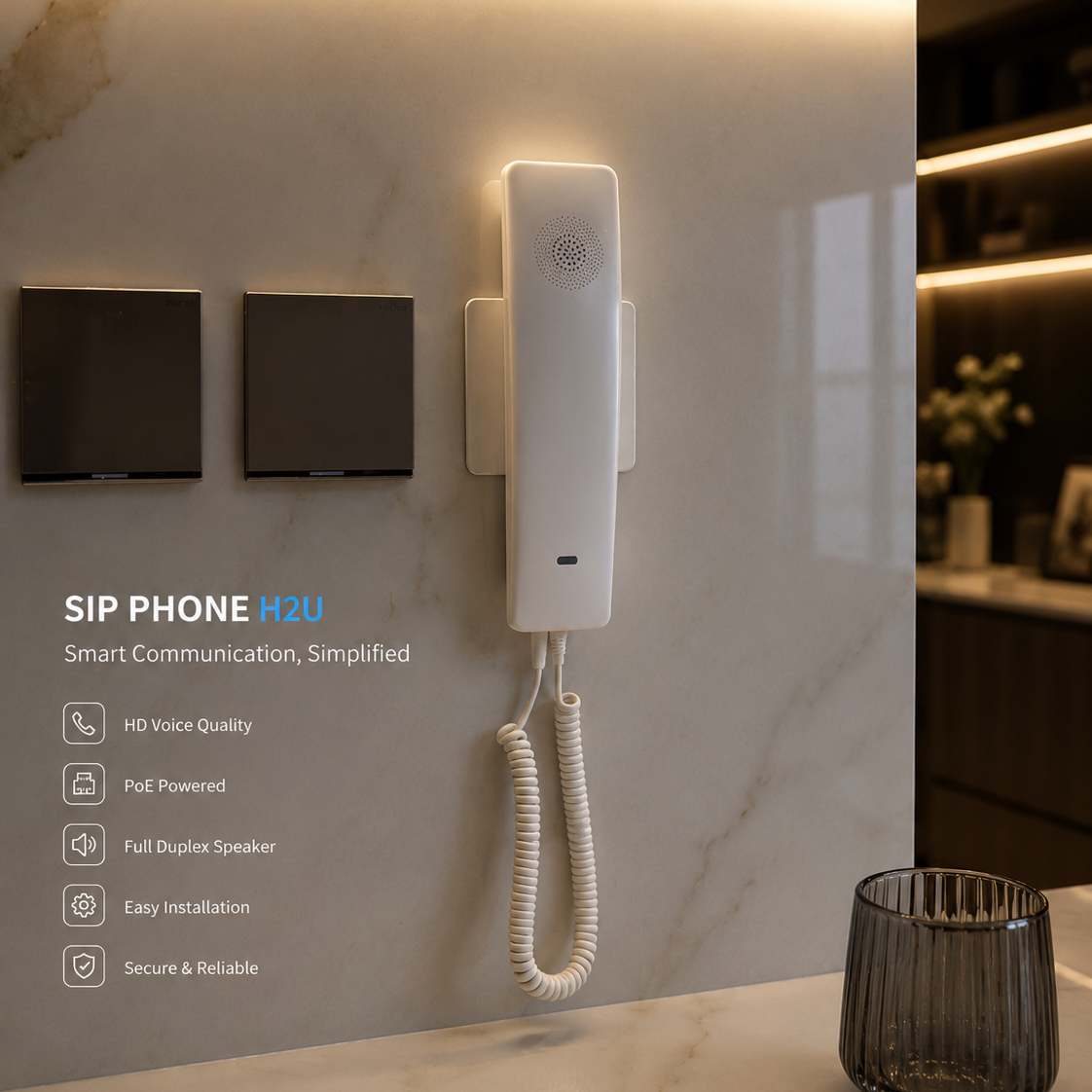 SMART POE WALL MOUNTED SIP PHONE  | ISH Kuwait