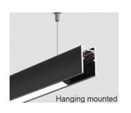 Hanging Mounted Magnetic Track Profile – Matt Black