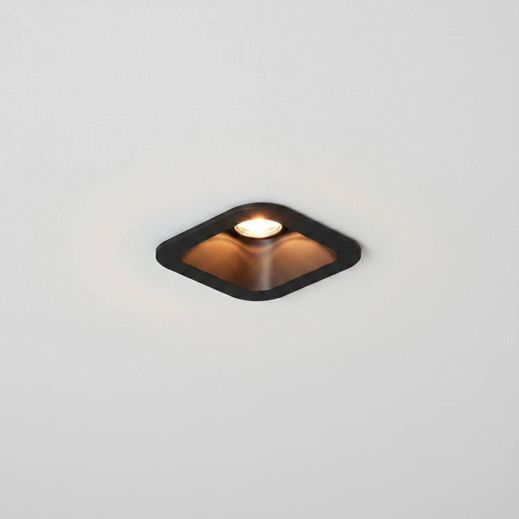 Square ceiling light fixture on a white background