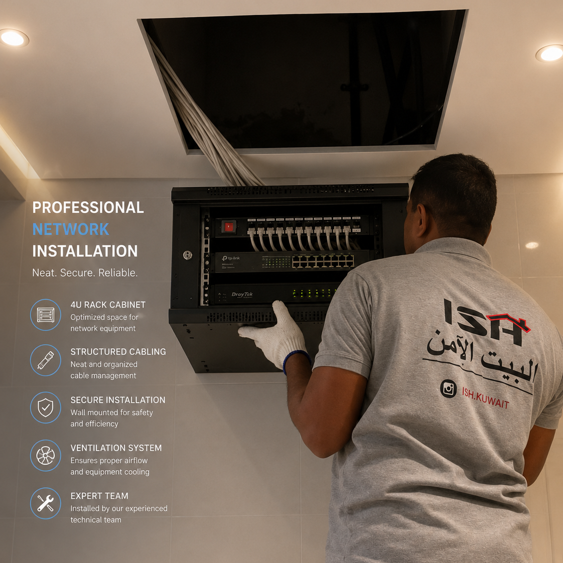 Wall Mounted Network Cabinet  - 16U | ISH Kuwait