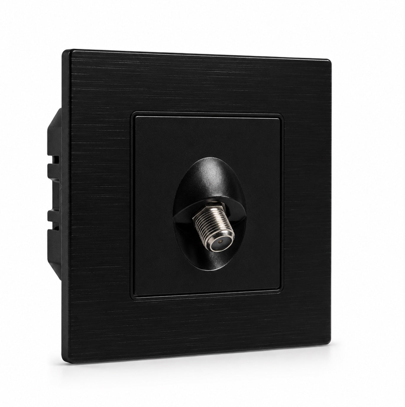 Premium Satellite TV Outlet Socket - Black Aluminum
