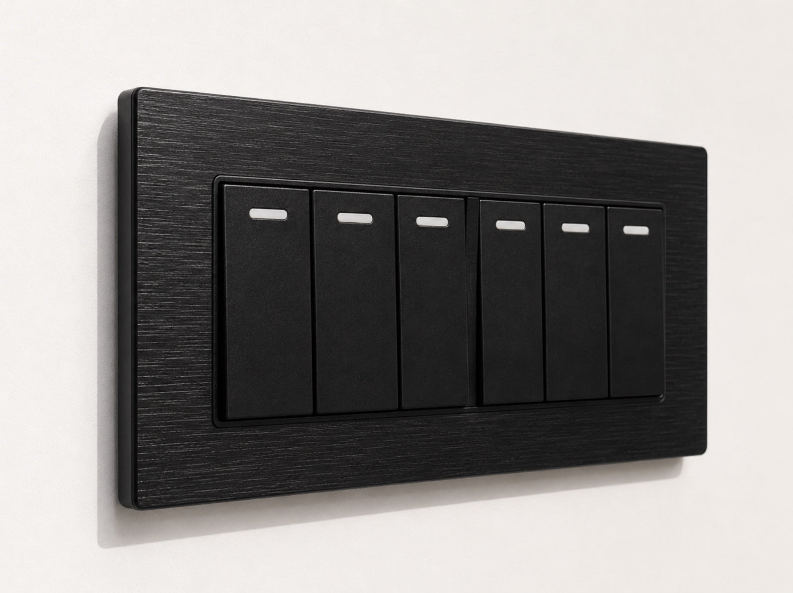Premium 6 Gang Switch - Black Aluminum