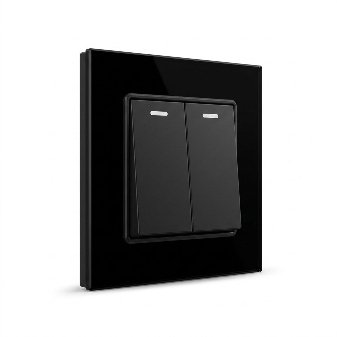 Premium 2 Gang Switch - Black Glass