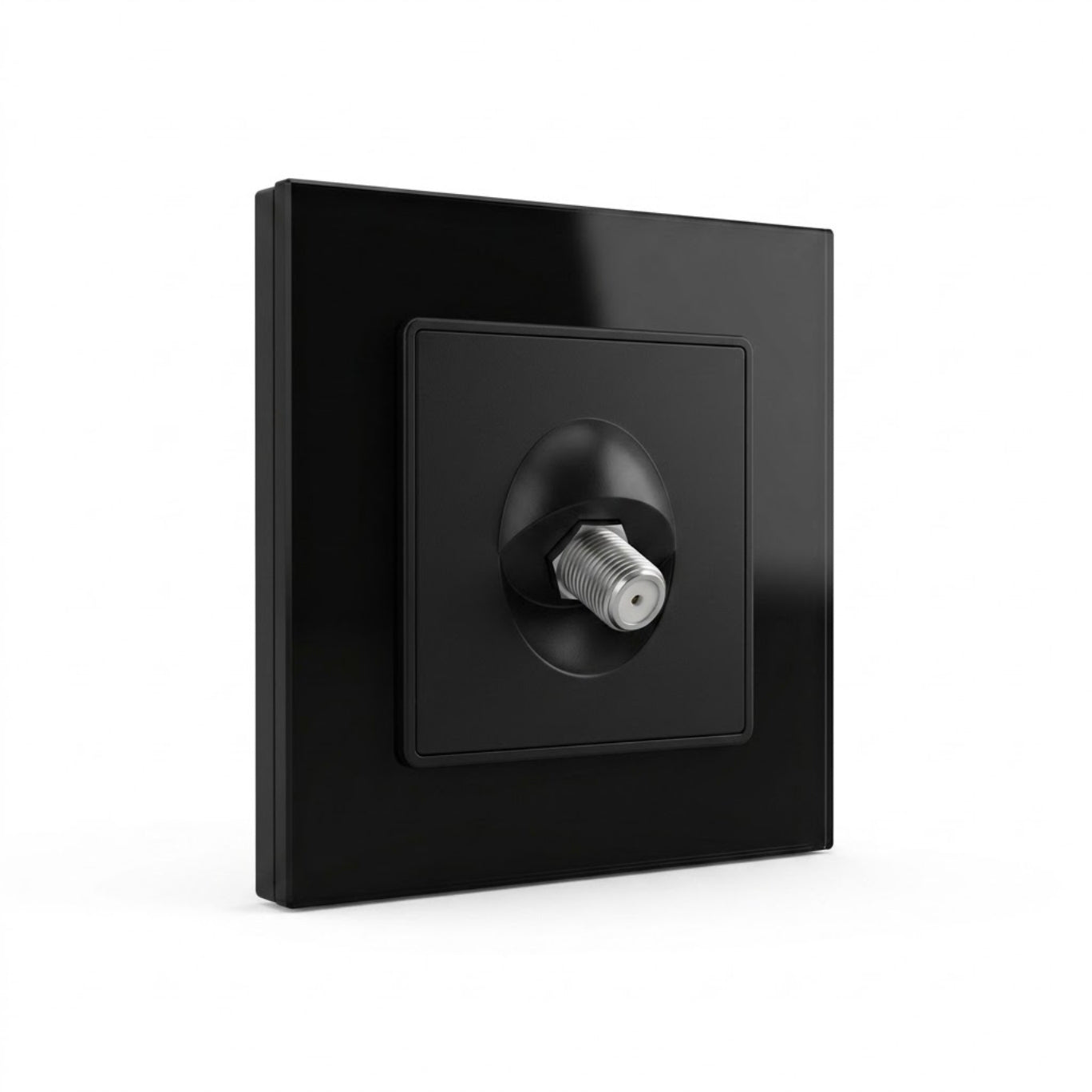 Premium Satellite TV Outlet - Black Glass