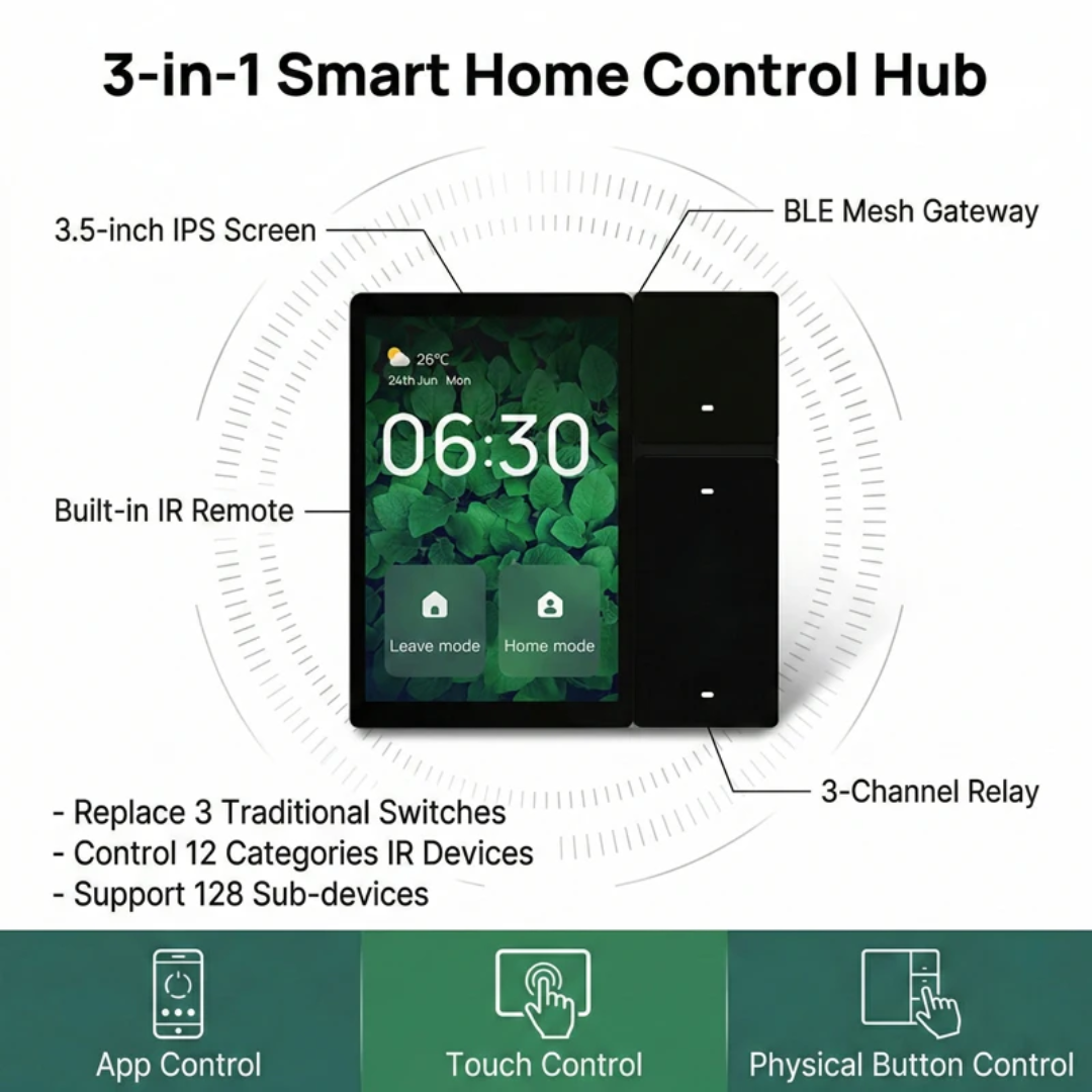 ZIGBEE CENTRAL CONTROL PANEL Black | ISH Kuwait