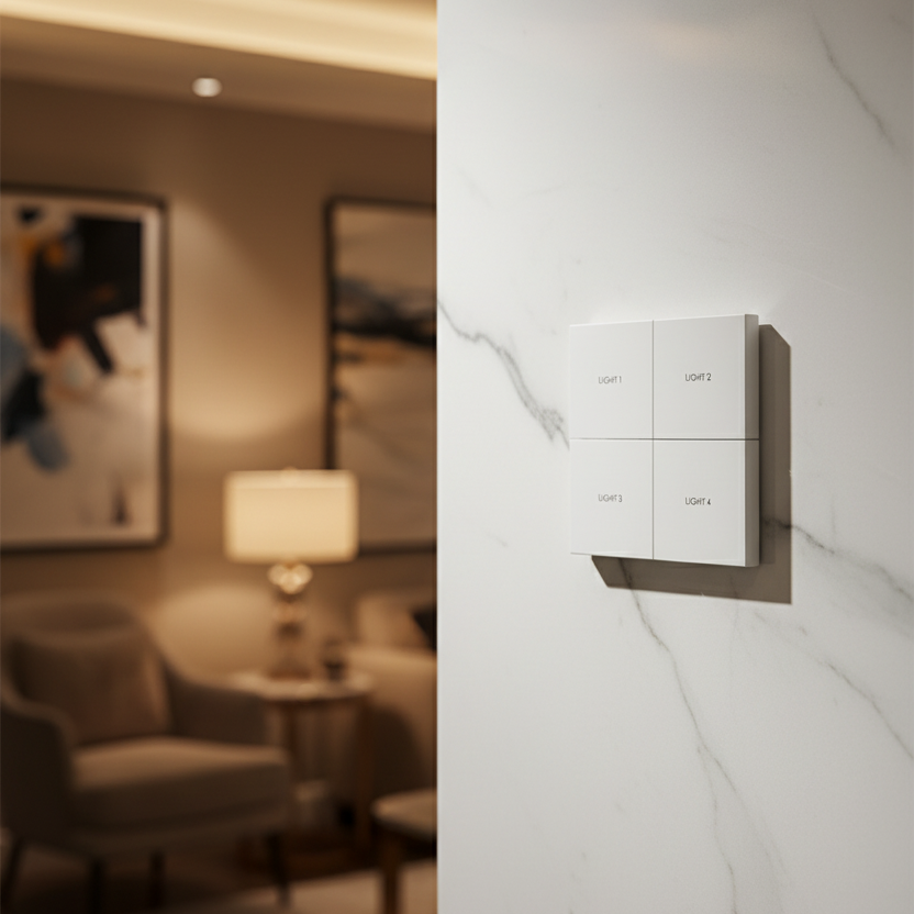 Zigbee 4-Gang Mechanical Smart Switch Panel | ISH Kuwait