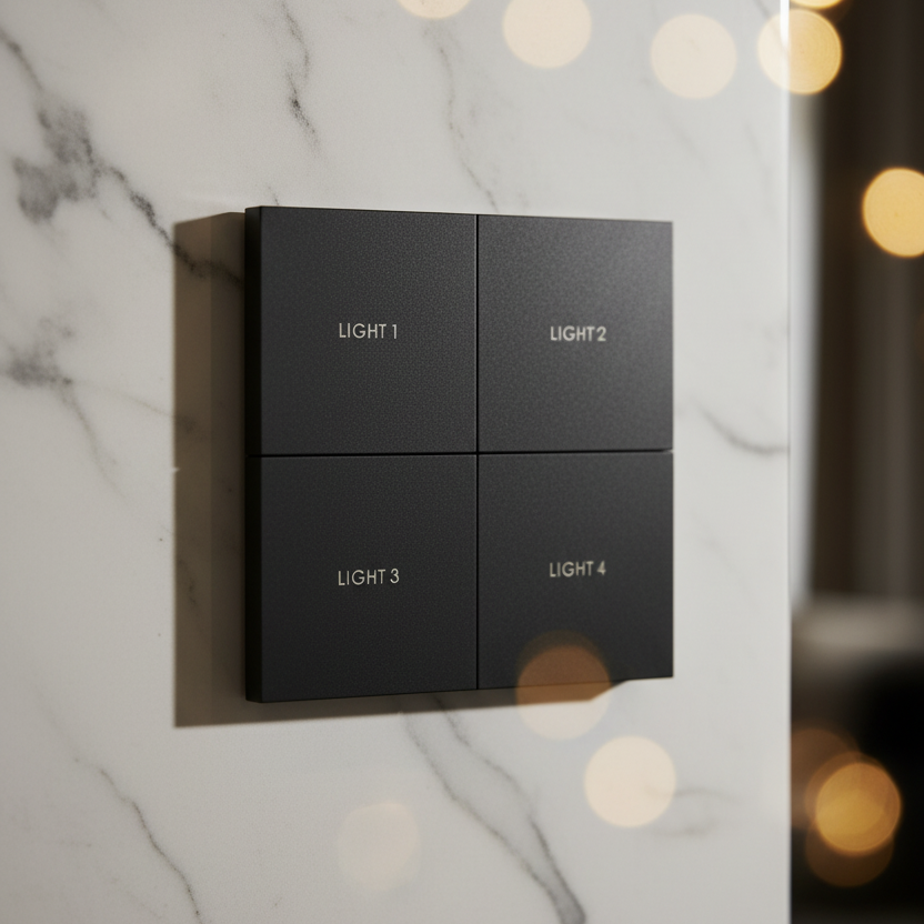 Zigbee 4-Gang Mechanical Smart Switch Panel | ISH Kuwait