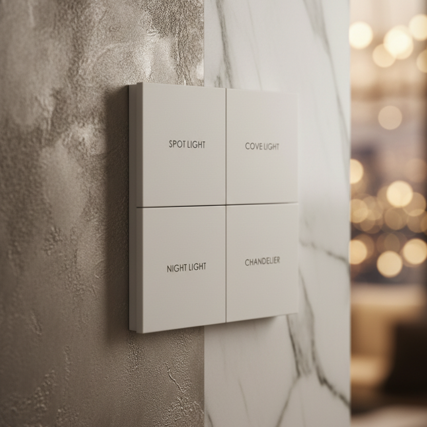 Zigbee 4-Gang Mechanical Smart Switch Panel | ISH Kuwait