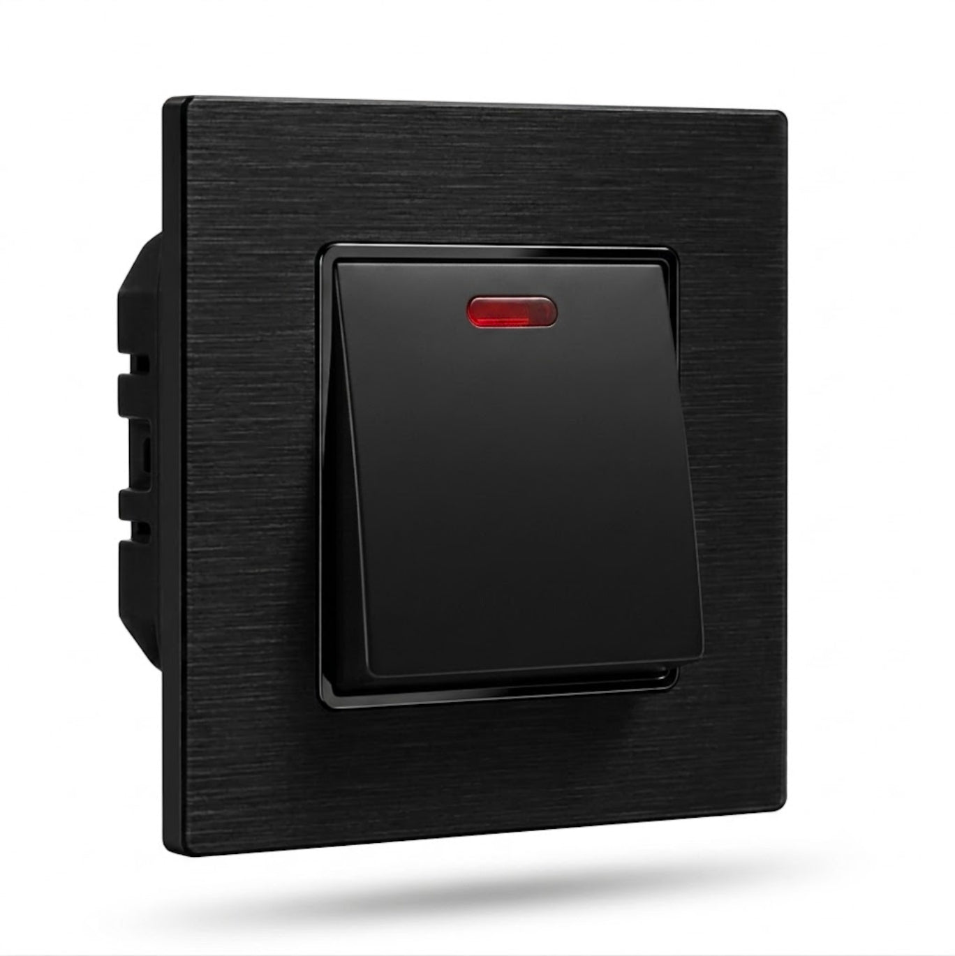 Premium Double Pole 20A Switch - Black Aluminium